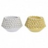 Vase DKD Home Decor White Ochre Modern Stoneware (2 pcs) (20 x 20 x 13 cm) - Article for the home at wholesale prices