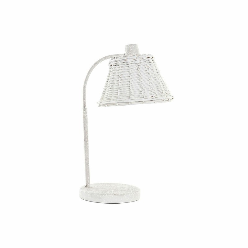 Lampe de bureau DKD Home Decor Métal Blanc osier 220 V 50 W (22 x 28 x 48 cm) - Lampe de bureau à prix grossiste