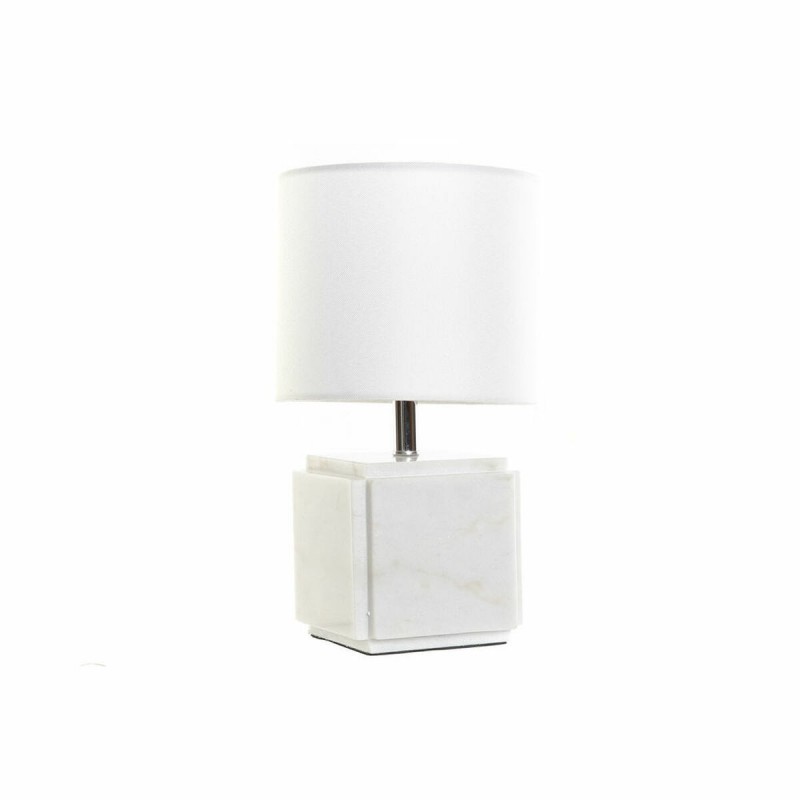 Lampe de bureau DKD Home Decor Blanc Polyester Métal Marbre 220 V Doré 50 W (20 x 20 x 34 cm) - Article pour la maison à prix de gros