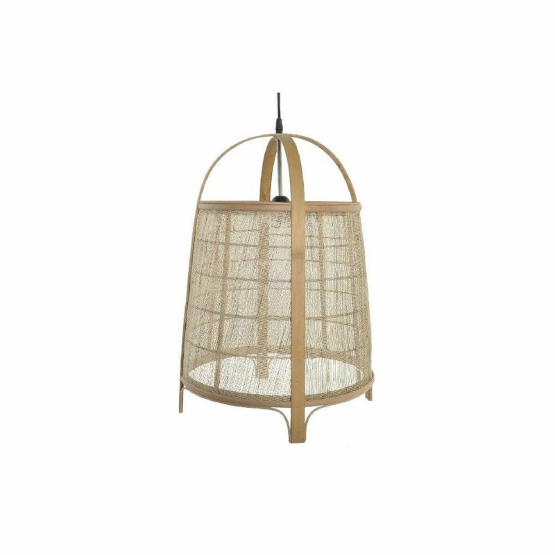 Hanging lamp DKD Home Decor Brown Linen Bamboo (38 x 38 x 56 cm) - Article for the home at wholesale prices