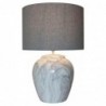 Lampe de bureau DKD Home Decor Toile Céramique Gris Blanc (38 x 38 x 58 cm) - Article pour la maison à prix de gros