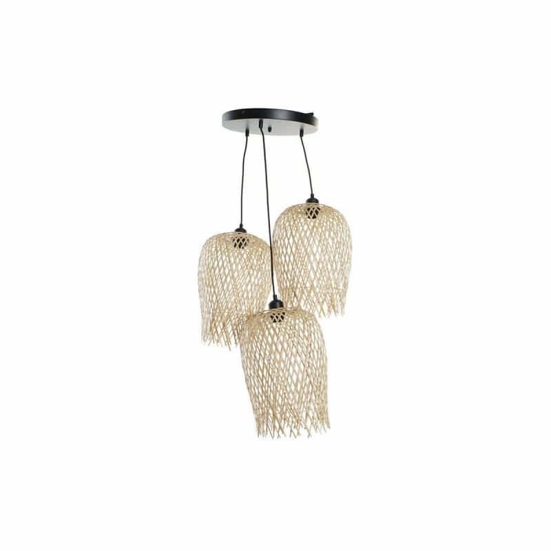Suspension DKD Home Decor Noir Métal Marron Clair Bambou (30 x 30 x 94 cm) à prix grossiste - Article pour la maison à prix de gros