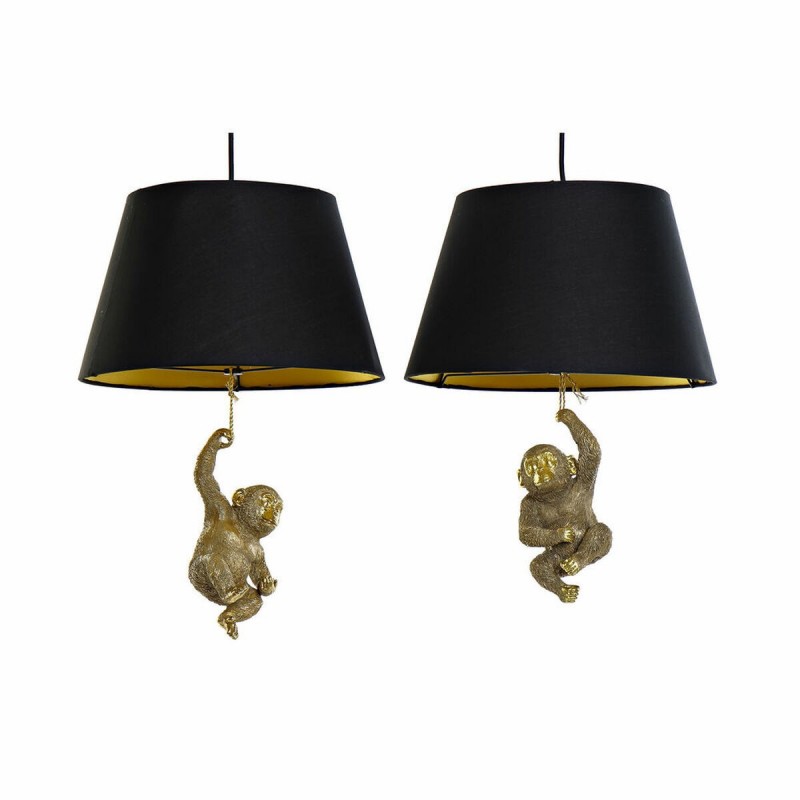 Suspension DKD Home Decor Doré Résine 220 V 50 W Singe (35.5 x 35.5 x 51 cm) (2 pcs) - Article pour la maison à prix grossiste