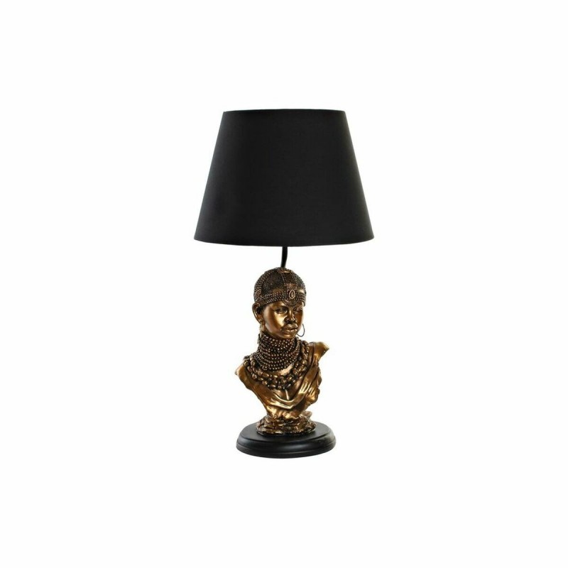 Lampe de bureau DKD Home Decor Noir Doré Polyester Résine Africaine (31 x 31 x 58 cm) à prix de gros - Article pour la maison à prix grossiste