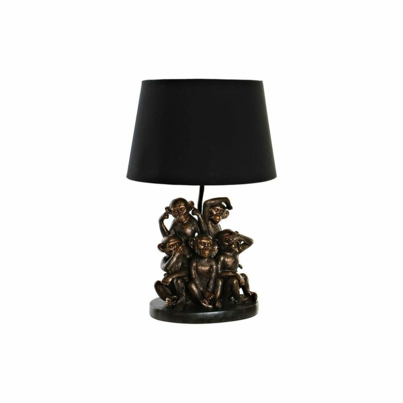 Lampe de bureau DKD Home Decor Noir Doré Polyester Résine Singe (31 x 31 x 48 cm) - Article pour la maison à prix grossiste