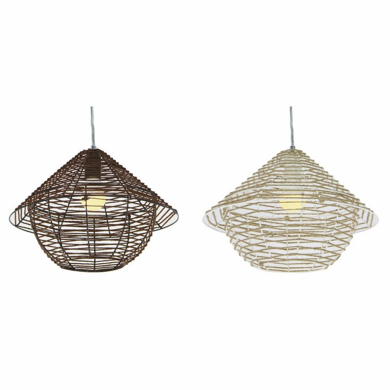 Suspension DKD Home Decor Métal Marron Corde Blanc (38 x 38 x 27 cm) (2 pcs) à prix grossiste - Article pour la maison à prix de gros
