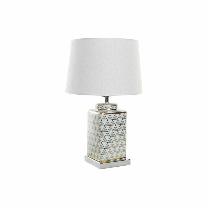 Lampe de bureau DKD Home Decor Mosaïque Porcelaine Doré Polyester Menthe 220 V 60 W (35 x 35 x 57 cm) - Article pour la maison à prix grossiste
