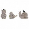 Decorative Figurine DKD Home Decor Natural Pink Resin Animals (20.5 x 10 x 17 cm) (3 pcs) - Article for the home at wholesale prices