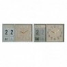Horloge Murale DKD Home Decor polypropylène Vert Menthe Bois MDF (2 pcs) (40 x 5 x 24 cm) - Article pour la maison à prix de gros