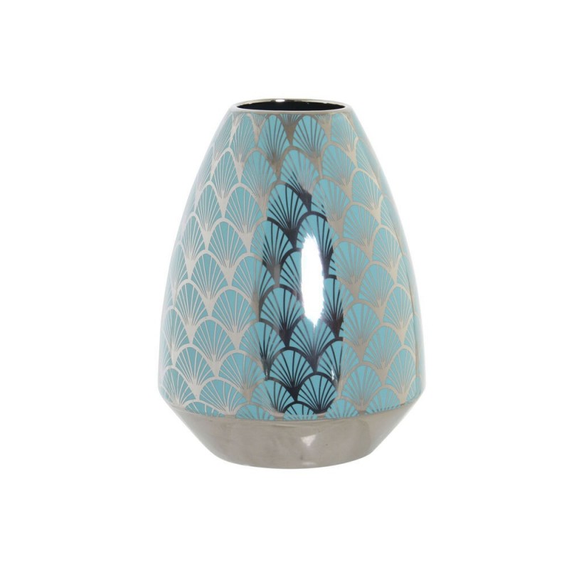 Vase DKD Home Decor Turquoise Porcelain Oriental (18 x 18 x 24 cm) - Article for the home at wholesale prices