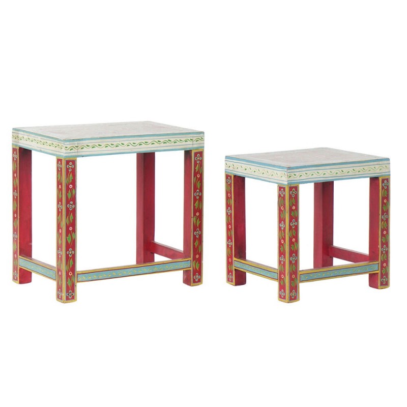 Side table DKD Home Decor Acrylic Mango wood (2 pcs) (45 x 30 x 45 cm) (34 x 25.5 x 37.5 cm) - Article for the home at wholesale prices