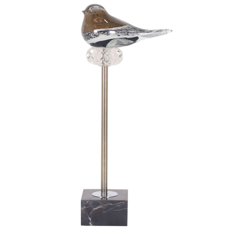Figurine Décorative DKD Home Decor Verre Marbre Oiseau (18 x 10 x 42 cm) - Article pour la maison à prix de gros