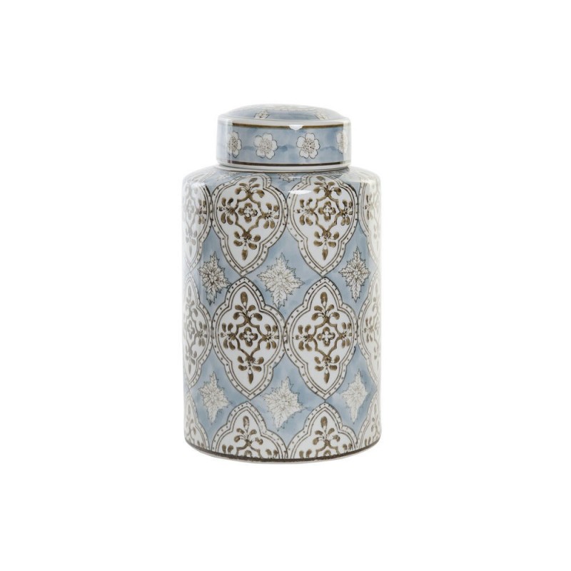Vase DKD Home Decor Porcelaine Beige Bleu Arabe (18 x 18 x 30 cm) - Article for the home at wholesale prices