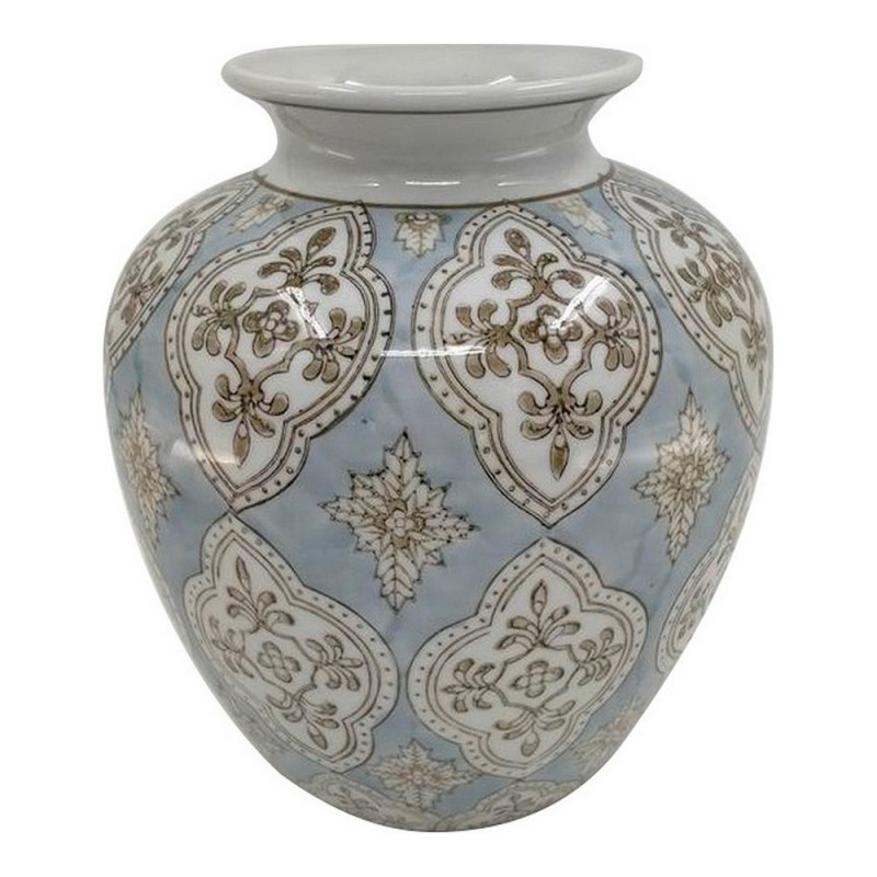 Vase DKD Home Decor Porcelaine Beige Bleu Arabe (22 x 22 x 25 cm) - Article for the home at wholesale prices