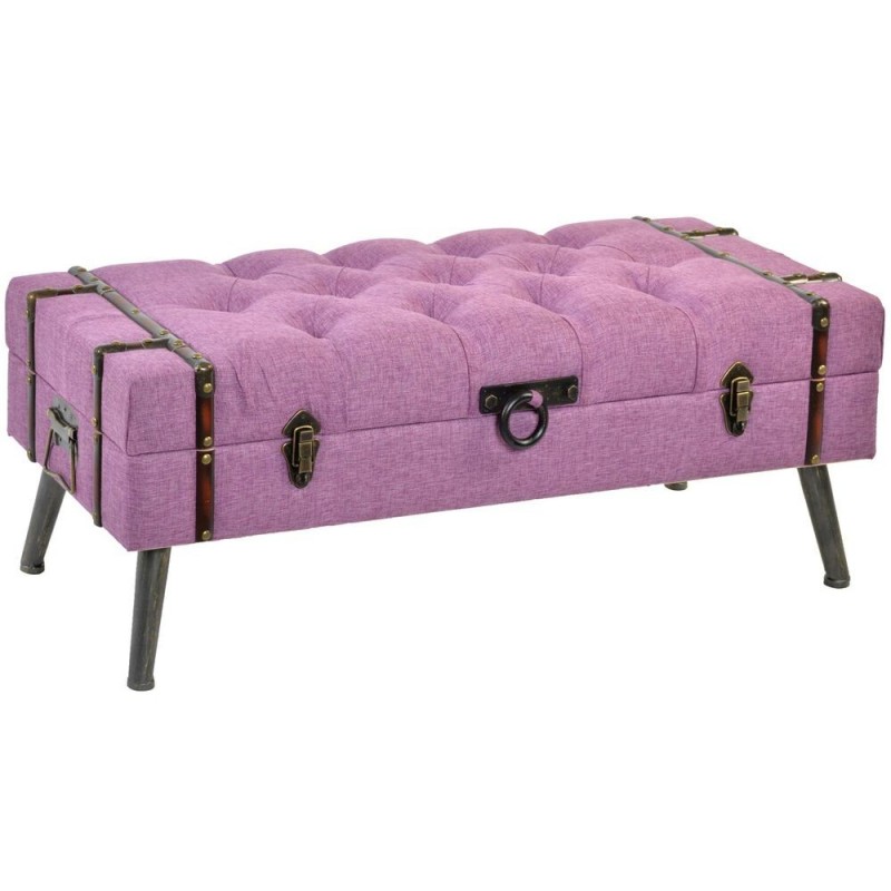 Coffre de Rangement DKD Home Decor Polyester Métal Bois MDF Lila (102 x 42 x 40.5 cm) à prix grossiste - Article pour la maison à prix de gros