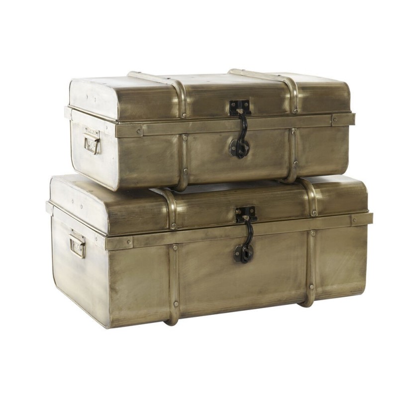 Chest DKD Home Decor Metal (68 x 42 x 31 cm) (58 x 35.5 x 25 cm) (2 pcs) - Article for the home at wholesale prices