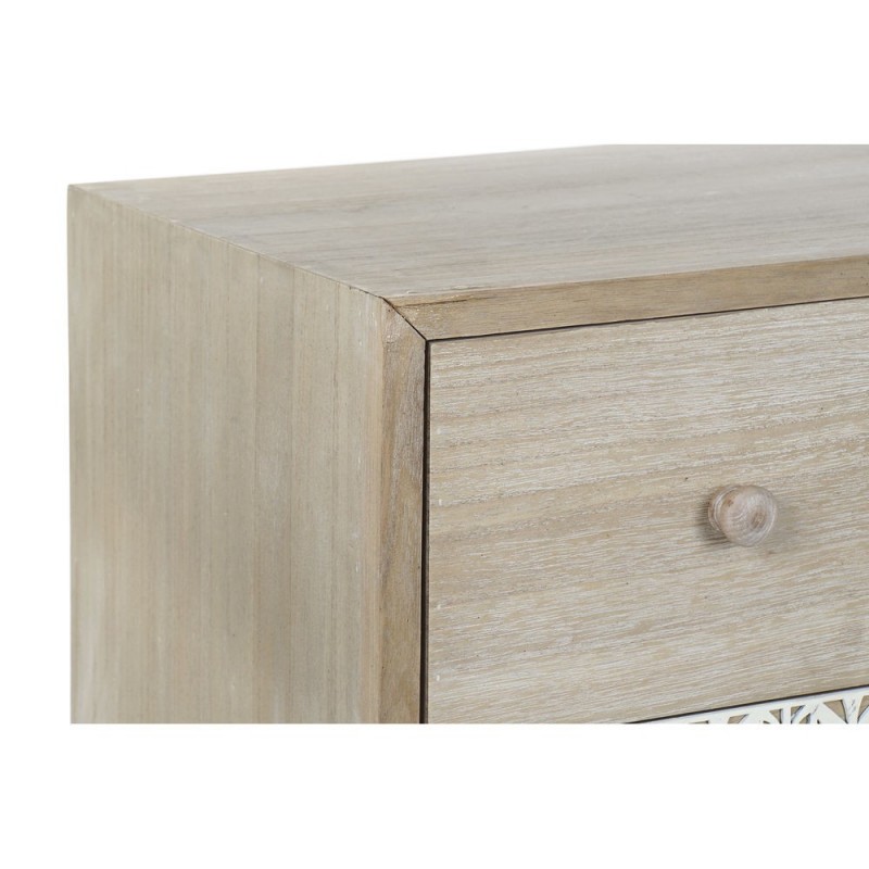 Caisson à Tiroirs DKD Home Decor Naturel Blanc Bois de paulownia Feuille d'une plante (80 x 42 x 80 cm) - Article pour la maison à prix grossiste