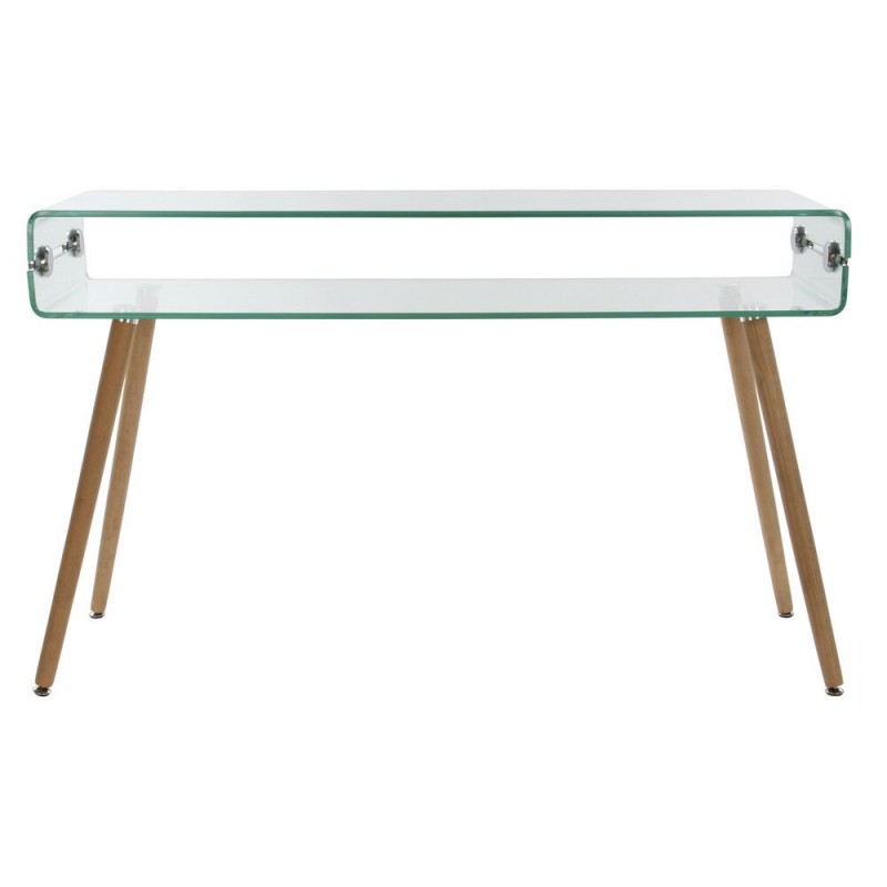 Side table DKD Home Decor Transparent Glass Beechwood (120 x 40 x 74 cm) - Article for the home at wholesale prices