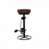Stool DKD Home Decor Black Leather Metal Light Brown (44 x 38 x 82 cm) - Article for the home at wholesale prices