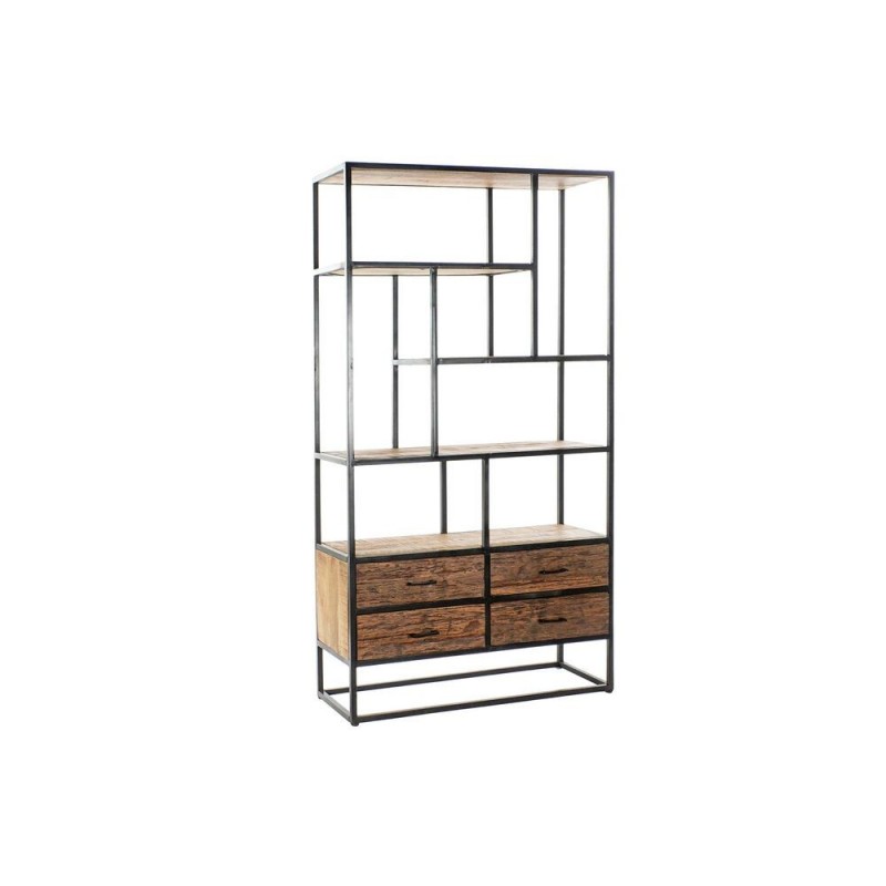 Shelf DKD Home Decor Black Metal Mango wood Dark brown (100 x 37 x 180 cm) - Article for the home at wholesale prices