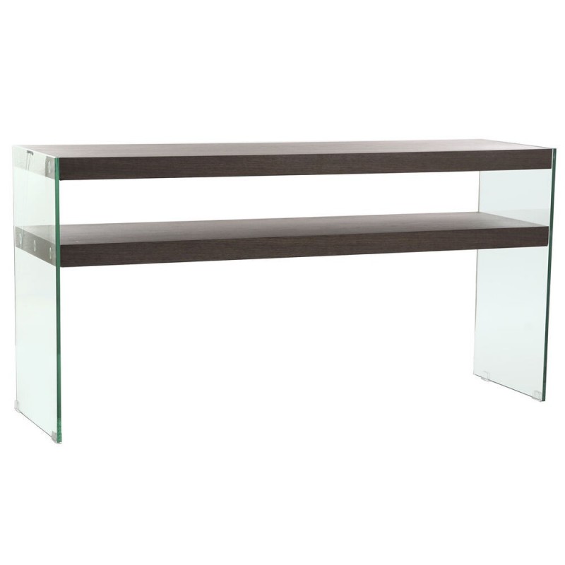 Console DKD Home Decor Verre Marron Transparent MDF noyer Moderne (160 x 45 x 80 cm) - Article for the home at wholesale prices