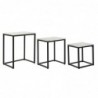Set of 3 tables DKD Home Decor Black White Marble Iron (50 x 35 x 60.5 cm) (3 pcs) - Article for the home at wholesale prices