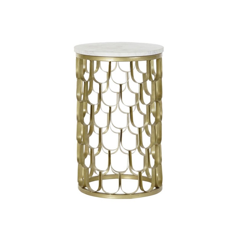 Side table DKD Home Decor White Marble Iron Gold (30.5 x 30.5 x 50 cm) - Article for the home at wholesale prices