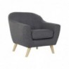 Armchair DKD Home Decor Grey Polyester Hevea wood (83 x 80 x 81 cm) - Article for the home at wholesale prices