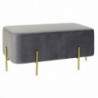 Storage Chest DKD Home Decor Grey Polyester Metal Gold (91 x 46.5 x 42 cm) - Article for the home at wholesale prices