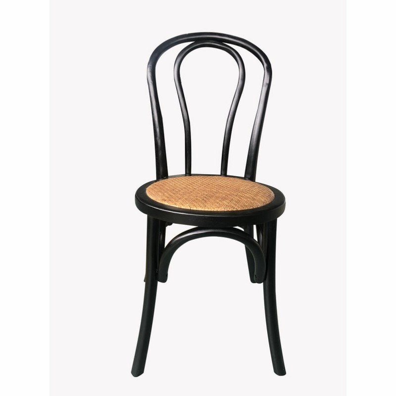 Chaise de Salle à Manger DKD Home Decor Noir Rotin Bois (43 x 44 x 89 cm) - Article pour la maison à prix grossiste