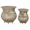 Side table DKD Home Decor Wicker (2 pcs) (61 x 61 x 62 cm) (41 x 41 x 53 cm) - Article for the home at wholesale prices