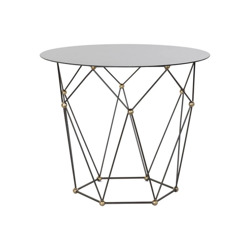 Table d'appoint DKD Home Decor Noir Métal Verre Doré (70 x 70 x 60 cm) à prix de gros - Article pour la maison à prix grossiste