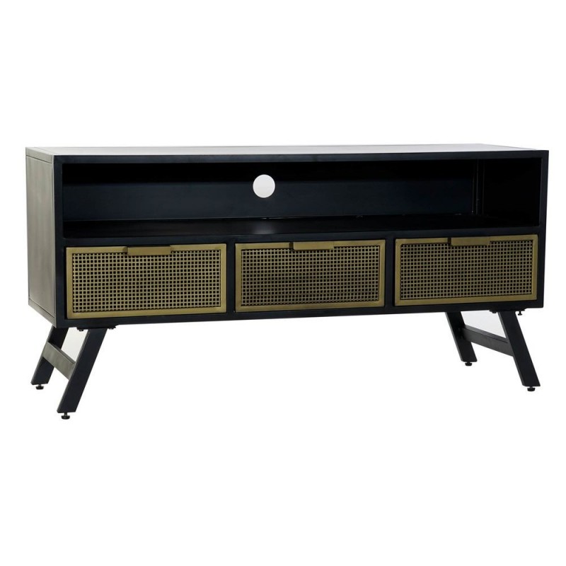 TV stands DKD Home Decor Black Metal Gold (125 x 41 x 62 cm) - Article for the home at wholesale prices