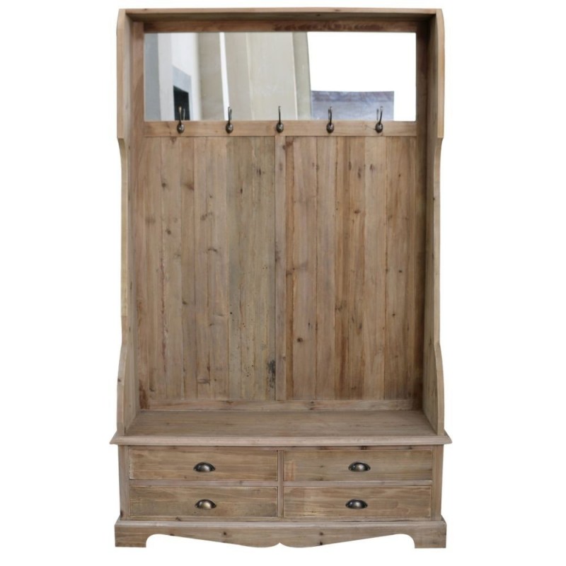 Entrance unit DKD Home Decor Wood Mirror (125 x 40 x 200 cm) - Article for the home at wholesale prices