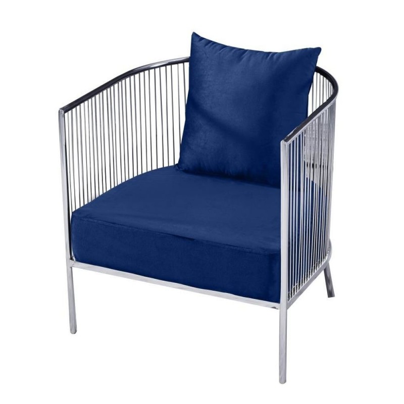 Armchair DKD Home Decor Polyester Steel Navy Blue (66 x 69 x 70 cm) - Article for the home at wholesale prices