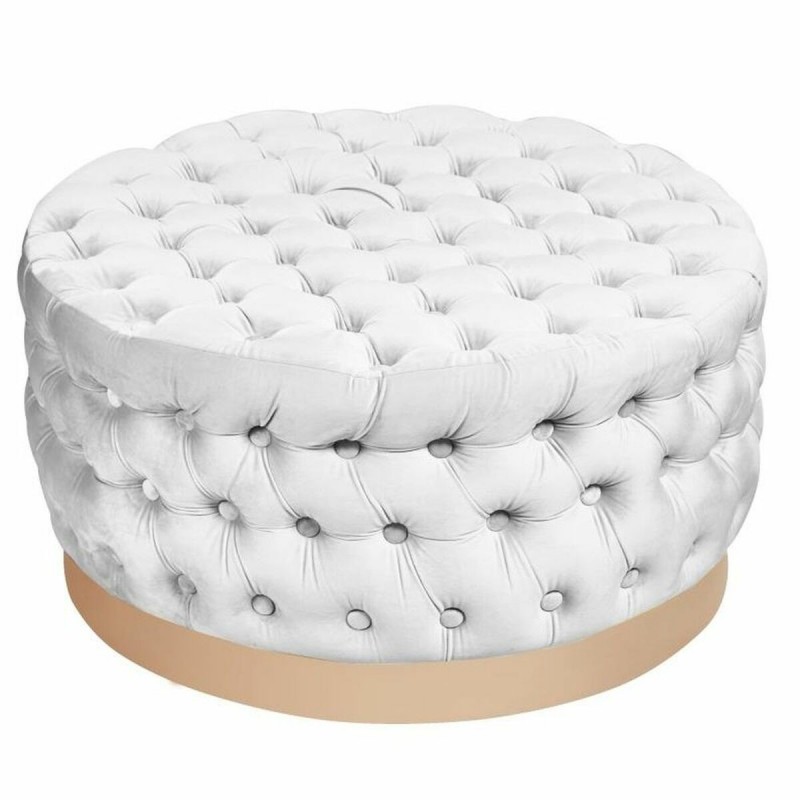 Footrest DKD Home Decor White Polyester Wood MDF (78 x 78 x 40 cm) - Article for the home at wholesale prices