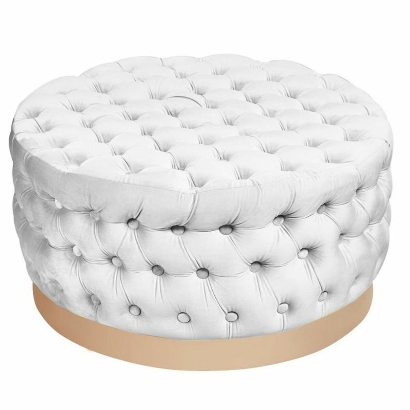 Repose-pied DKD Home Decor Blanc Polyester Bois MDF (78 x 78 x 40 cm) à prix de gros - Article pour la maison à prix grossiste