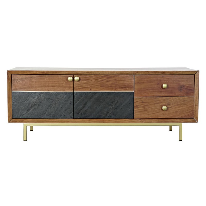 TV furniture DKD Home Decor Brown Black Acacia (130 x 42 x 49 cm) - Article for the home at wholesale prices