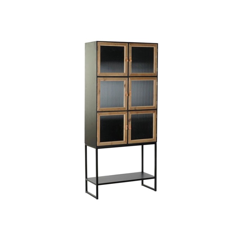 Wardrobe DKD Home Decor Black Wood Metal Glass (80 x 35 x 180 cm) - Article for the home at wholesale prices