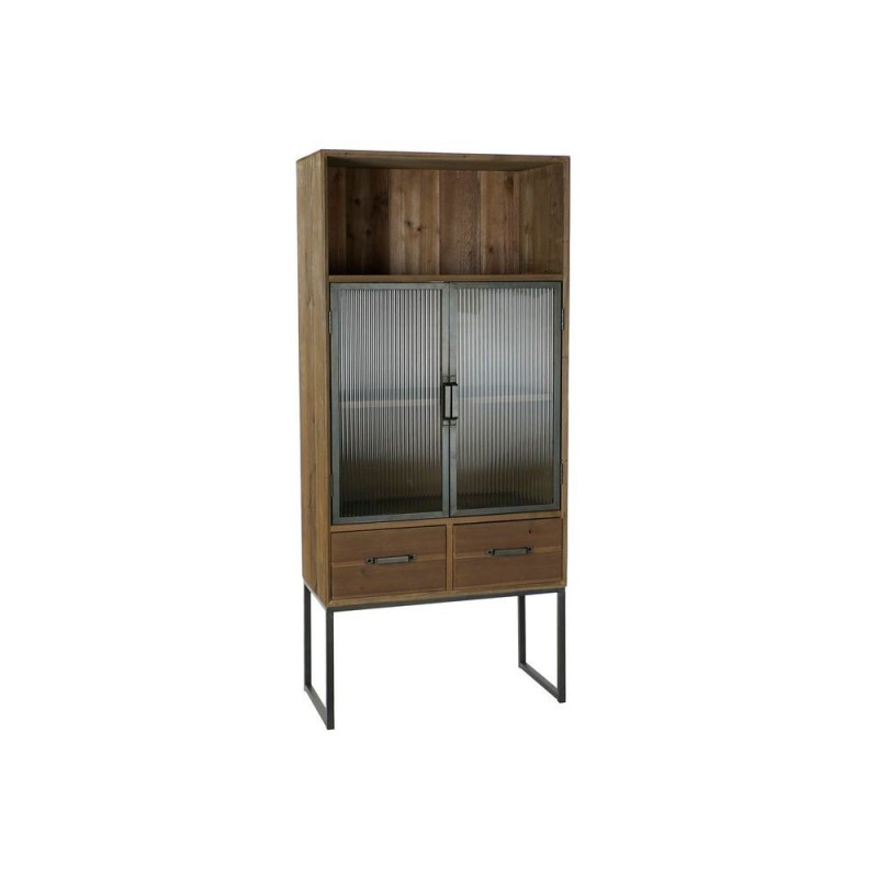 Armoire DKD Home Decor Black Wood Metal Glass (70 x 34.5 x 160 cm) - Article for the home at wholesale prices