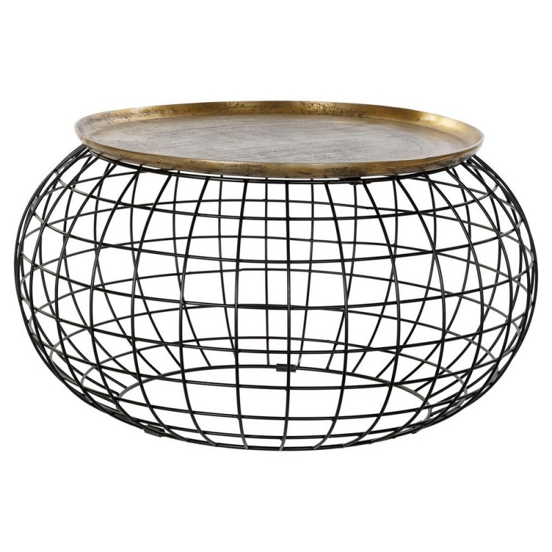 Side table DKD Home Decor Black Gold Aluminum (80 x 80 x 44 cm) - Article for the home at wholesale prices