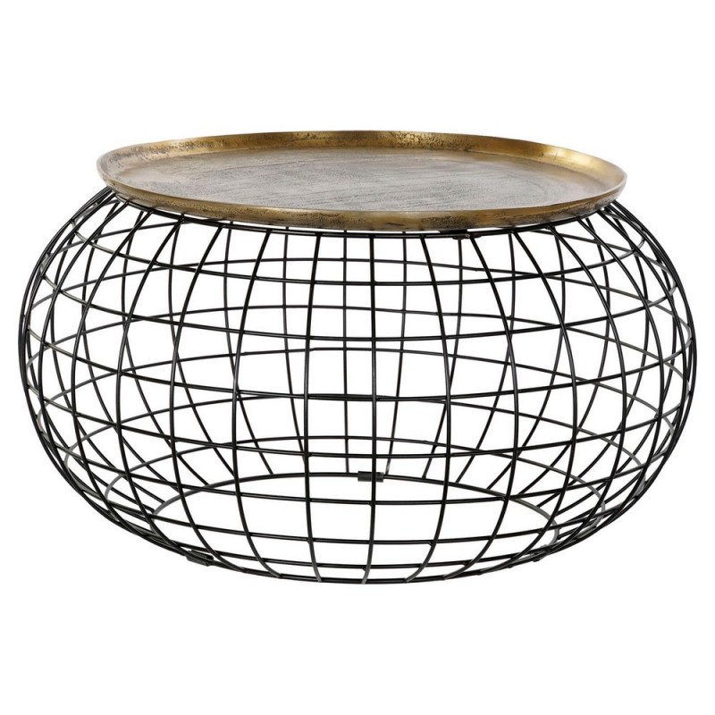 Table d'appoint DKD Home Decor Noir Doré Aluminium (80 x 80 x 44 cm) - Article pour la maison à prix de gros