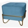 Storage Chest DKD Home Decor Blue Polyester Foam Metal Gold MDF Wood (42 x 42 x 38 cm) - Article for the home at wholesale prices
