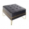 Storage Chest DKD Home Decor Grey Polyester Foam Metal Gold Wood MDF (42 x 42 x 38 cm) - Article for the home at wholesale prices
