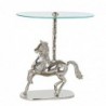 Side table DKD Home Decor Transparent Aluminium Glass Silver Horse (54 x 39 x 57 cm) - Article for the home at wholesale prices