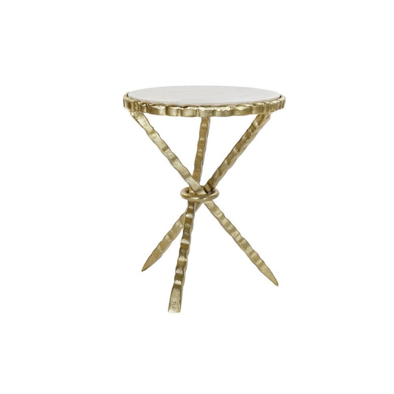 Side table DKD Home Decor Doré Aluminium Blanc Marbre (40 x 40 x 53 cm) - Article for the home at wholesale prices