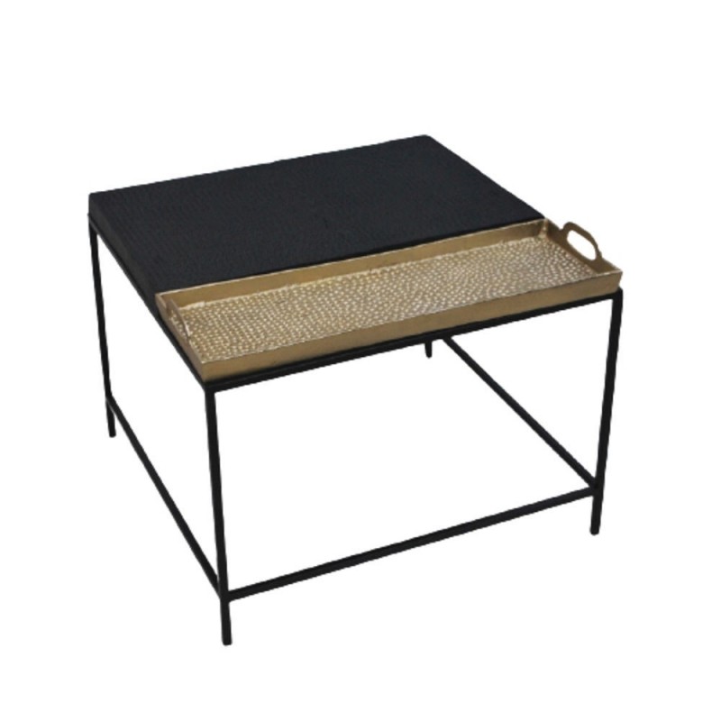Side table DKD Home Decor Black Gold Steel Aluminium (63 x 62 x 44 cm) - Article for the home at wholesale prices