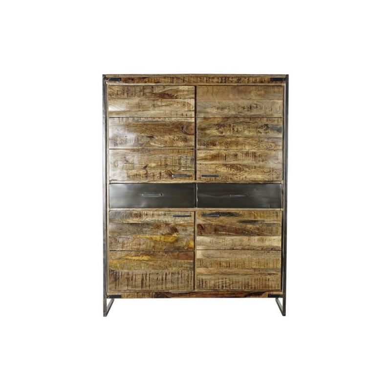 Armoire DKD Home Decor Noir Acier Bois de manguier (120 x 41 x 161 cm) à prix de gros - armoire à prix grossiste