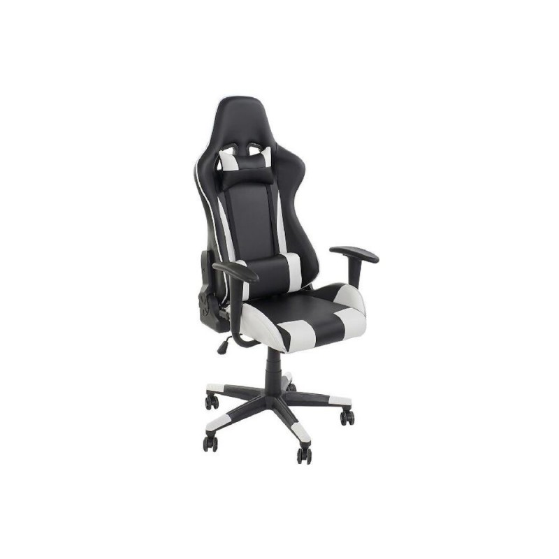 Office Chair with Headrest DKD Home Decor Black White (70 x 55 x 139 cm) - Article for the home at wholesale prices