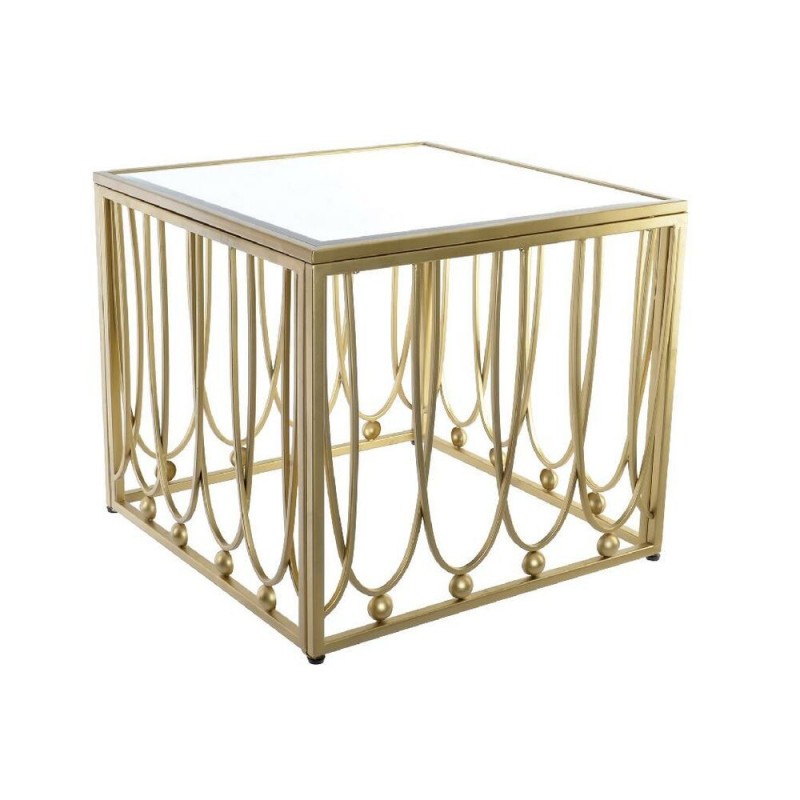 Table d'appoint DKD Home Decor Miroir Doré Métal MDF (57 x 57 x 52 cm) à prix de gros - Article pour la maison à prix grossiste
